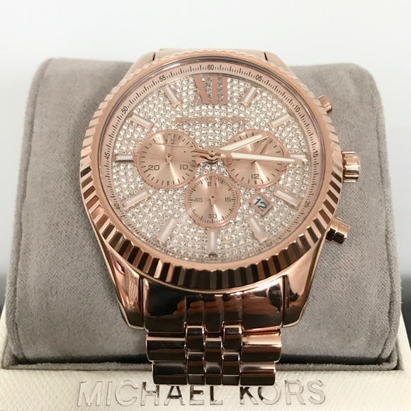MK Lexington Crystal Pave Chronograph Watch - Picture 2 of 6